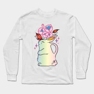 bunny with flowers Long Sleeve T-Shirt